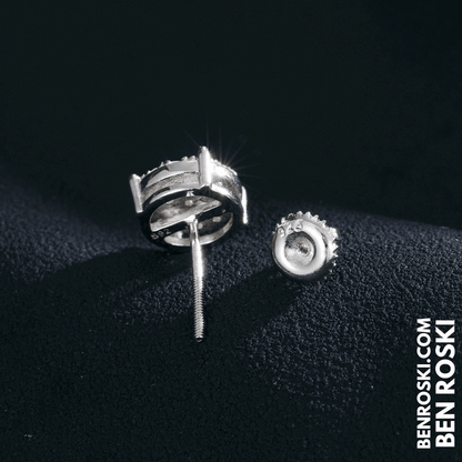 Round Cluster Stud Earrings – VVS1 Moissanite | GRA Certified