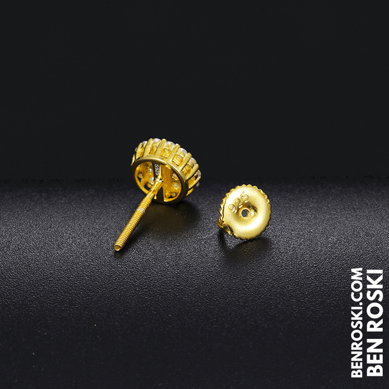 Round Cluster Stud Earrings Sterling Silver, Gold, or Rose Gold | VVS Moissanite | GRA Certified