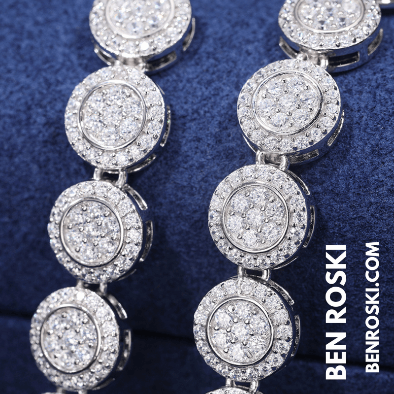 Round Cluster Moissanite Chain – 9MM Width | 20 Inch | 48.55g | GRA Certified