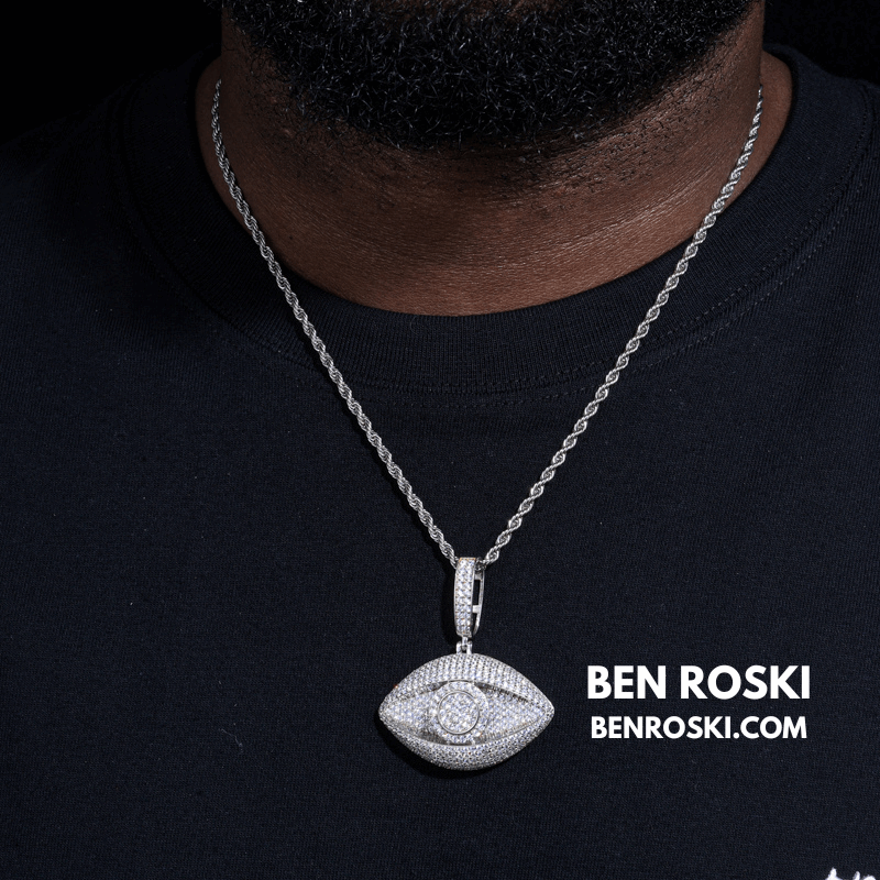 Eye Pendant – 50MM Height | VVS1 Moissanite | GRA Certified