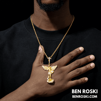 Archangel Michael Pendant – 77MM Height |  VVS1 Moissanite | GRA Certified