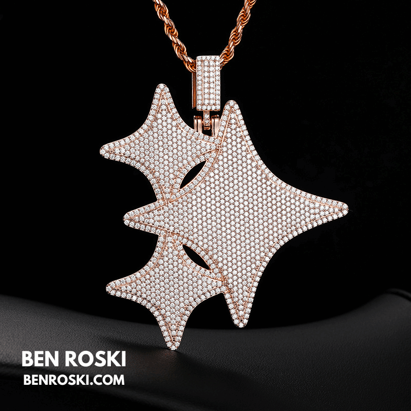 Starburst Pendant – 75MM Height | VVS1 Moissanite | GRA Certified