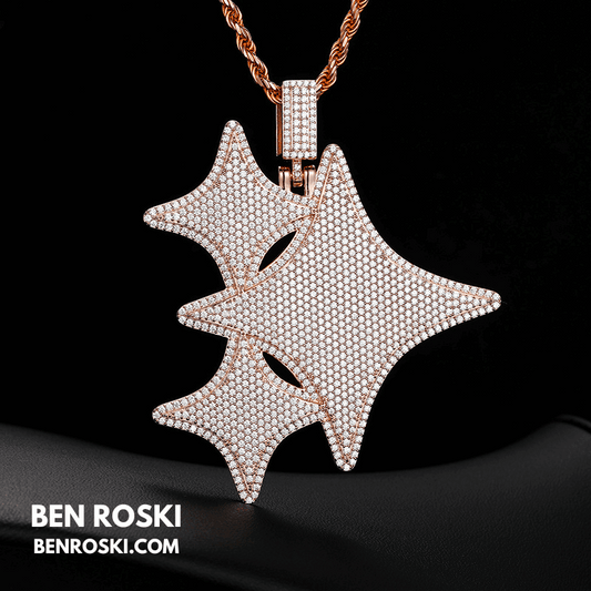 Starburst Pendant – 75MM Height | VVS1 Moissanite | GRA Certified