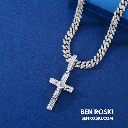 Jesus Crucifix Cross Pendant – 63MM Height |  VVS1 Moissanite | GRA Certified