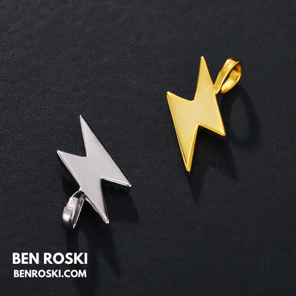 Lightning Bolt Moissanite Pendant | Sterling Silver, Gold & Rose Gold | GRA Certified