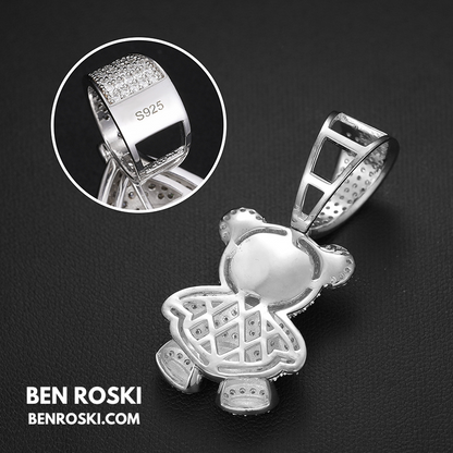 Moissanite Teddy Bear Pendant Sterling Silver, Gold, or Rose Gold | VVS Moissanite | GRA Certified