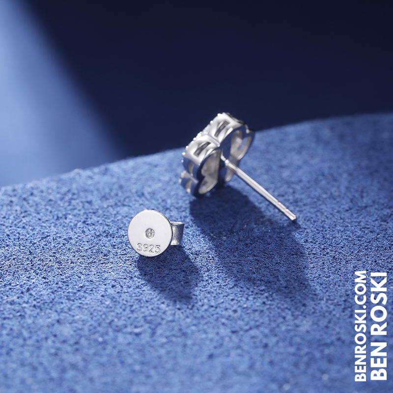 Flower Cluster Stud Earrings Sterling Silver, Gold, or Rose Gold Plated | VVS Moissanite | GRA Certified