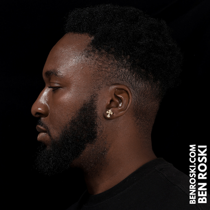 Cross Moissanite Stud Earrings Sterling Silver, Gold & Rose Gold | VVS Moissanite | GRA Certified