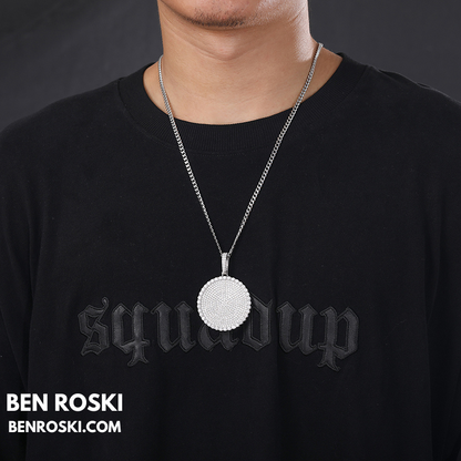 Round Cluster Moissanite Pendant Sterling Silver, Gold & Rose Gold | VVS Moissanite | GRA Certified