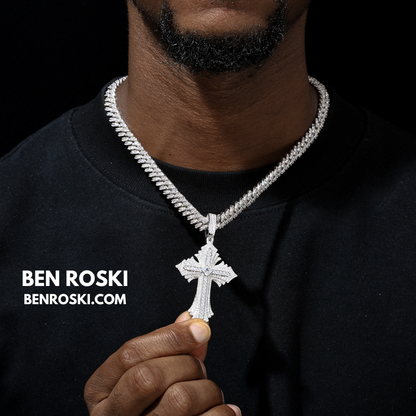 Moissanite Cross Pendant Sterling Silver, Gold, or Rose Gold | VVS Moissanite | GRA Certified