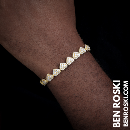 8MM Heart Moissanite Bracelet Sterling Silver, Gold, or Rose Gold | GRA Certified