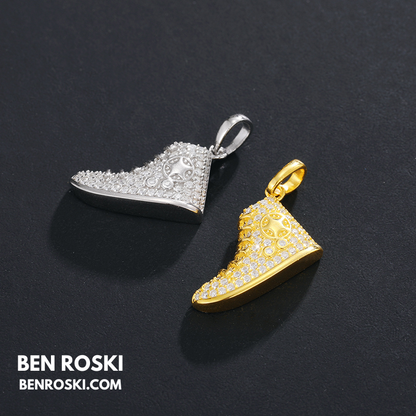 Sneaker Pendant Sterling Silver or Gold / Rose Gold Plated | VVS Moissanite | GRA Certified