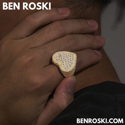 Heart Baguette Moissanite Ring Sterling Silver, Gold Plated or Rose Gold | GRA Certified