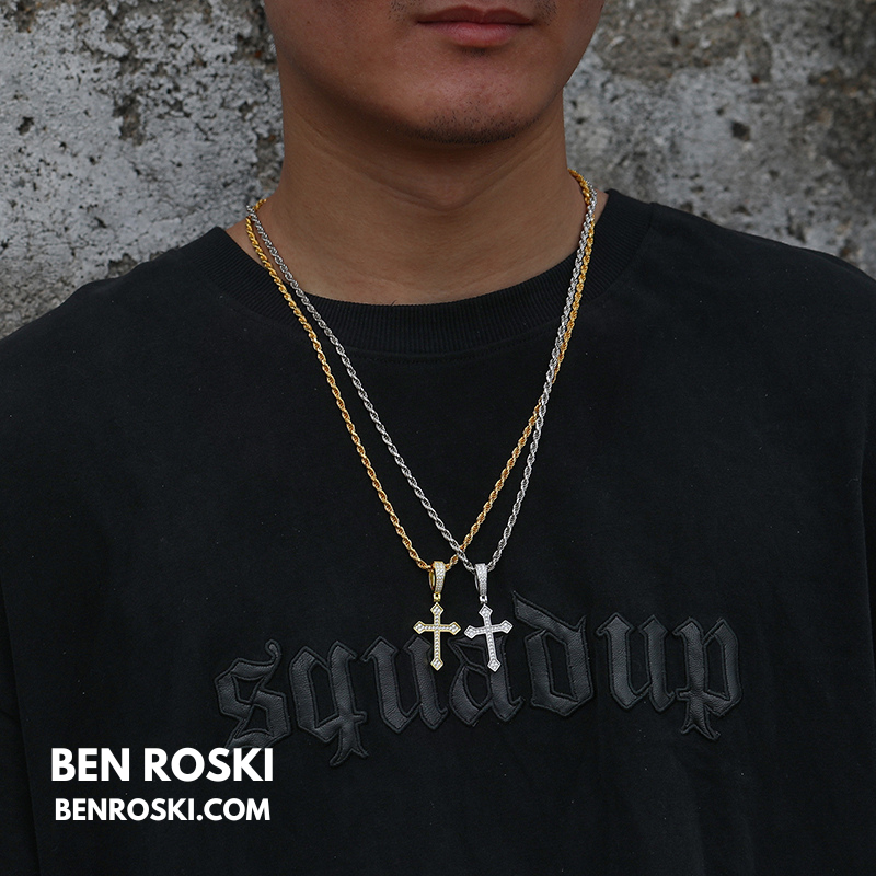 Moissanite Cross Pendant Sterling Silver or Gold/Rose Gold Plated | VVS1 Moissanite | GRA Certified