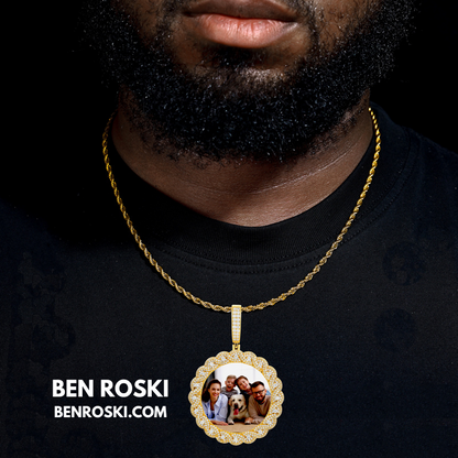 Custom Moissanite Photo Pendant Sterling Silver or Gold/Rose Gold Plated | VVS Moissanite | GRA Certified