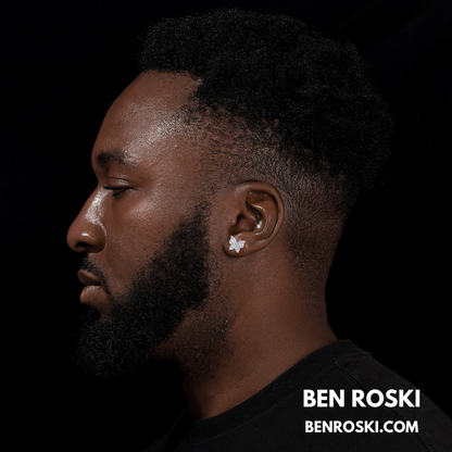 Butterfly Stud Earrings Sterling Silver, Gold, or Rose Gold | VVS Moissanite | GRA Certified