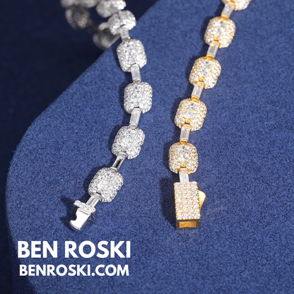 7MM Moissanite Bracelet Sterling Silver | GRA Certified | Gold & Rose Gold Plated