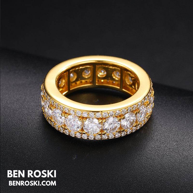 8MM Eternity Band Ring Sterling Silver, Gold & Rose Gold  | VVS Moissanite | GRA Certified |