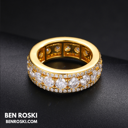 8MM Eternity Band Ring Sterling Silver, Gold & Rose Gold  | VVS Moissanite | GRA Certified |