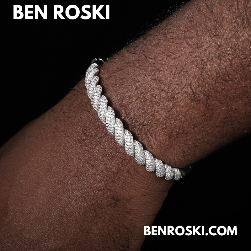 Baguette Moissanite Open Bangle Sterling Silver, Gold Plated & Rose Gold Plated over 925 Silver | GRA Certified