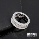 Triple Row Eternity Band Ring Sterling Silver, Gold, or Rose Gold | VVS Moissanite | GRA Certified