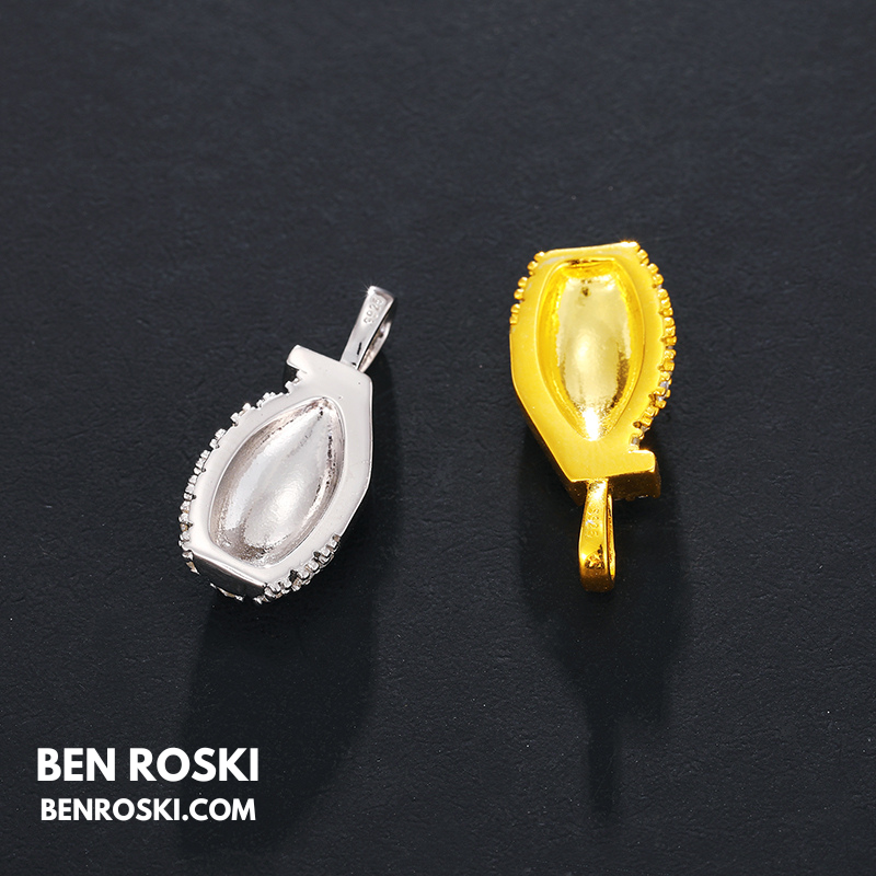 Grenade Moissanite Pendant Sterling Silver, Gold & Rose Gold | VVS Moissanite | GRA Certified