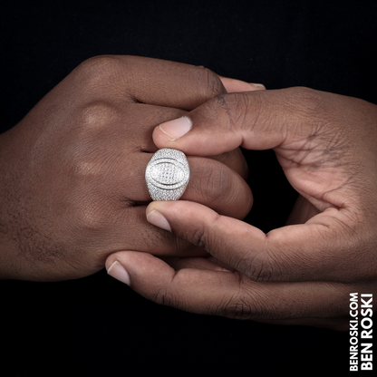 Round Micro-Pavé Moissanite Ring Sterling Silver, Gold & Rose Gold | VVS Moissanite | GRA Certified