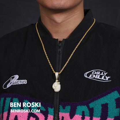 Boxing Gloves Pendant Sterling Silver, Gold & Rose Gold | VVS Moissanite | GRA Certified