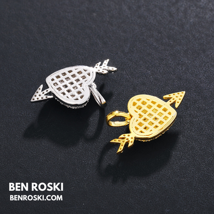 Heart Arrow Moissanite Pendant Sterling Silver, Gold & Rose Gold | VVS Moissanite | GRA Certified