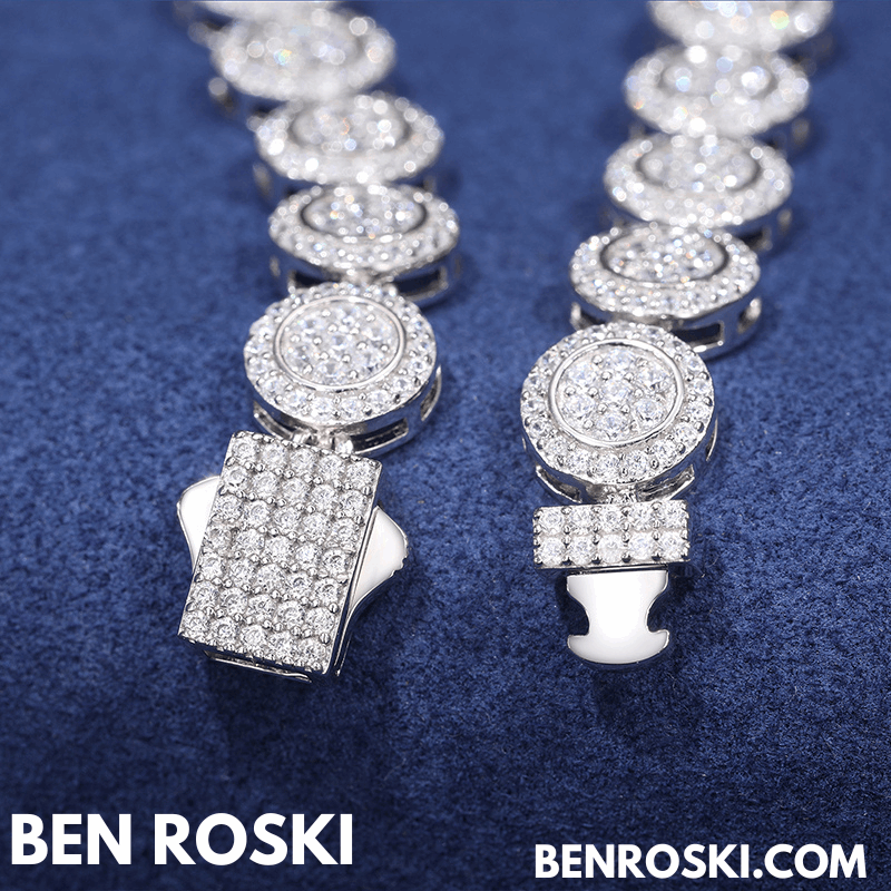 Round Cluster Moissanite Chain – 9MM Width | 20 Inch | 48.55g | GRA Certified