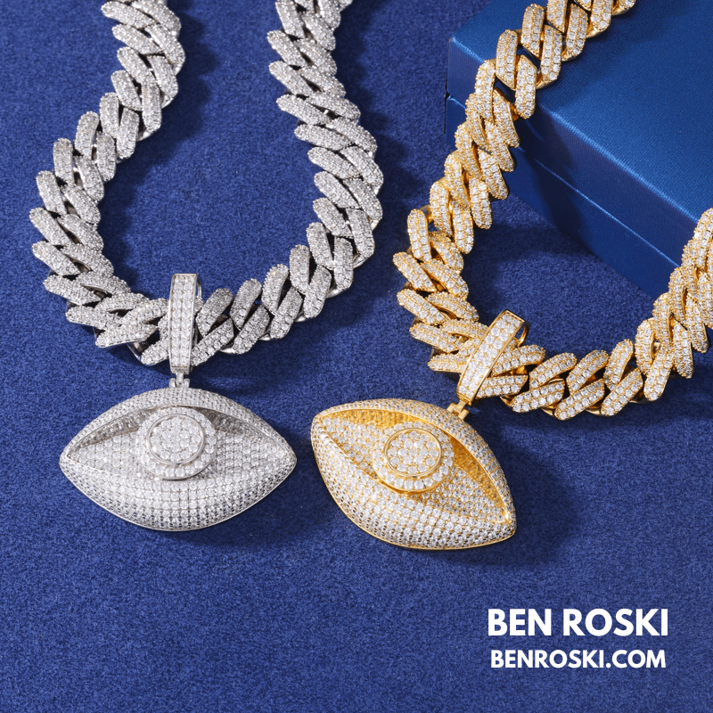 Eye Pendant – 50MM Height | VVS1 Moissanite | GRA Certified