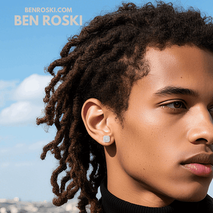 Square Halo Stud Earrings – 7MM | 1.49g | VVS1 Moissanite | GRA Certified