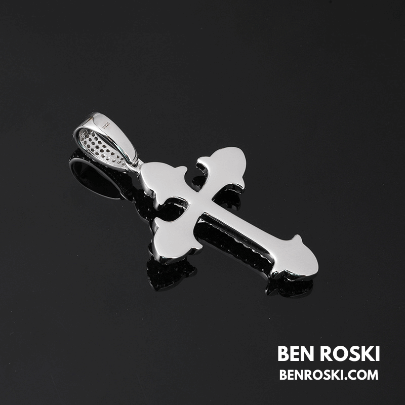 Moissanite Cross Pendant Sterling Silver, Gold & Rose Gold | VVS Moissanite | GRA Certified