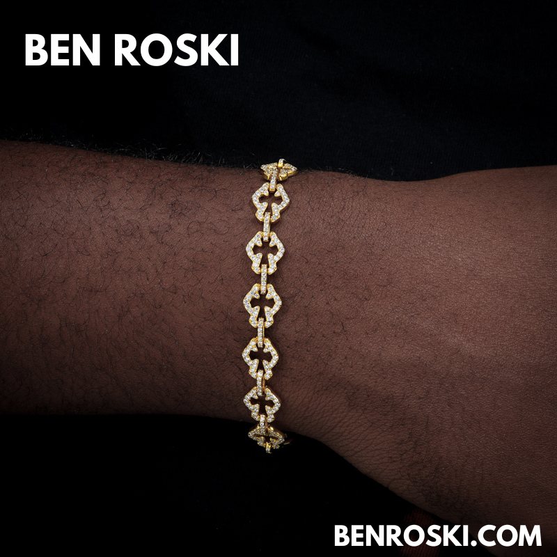 Moissanite Clover Link Bracelet Sterling Silver, Gold & Rose Gold | VVS Moissanite | GRA Certified