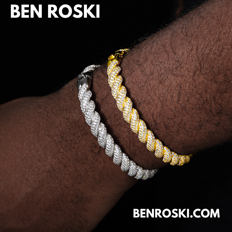 Baguette Moissanite Open Bangle Sterling Silver, Gold Plated & Rose Gold Plated over 925 Silver | GRA Certified