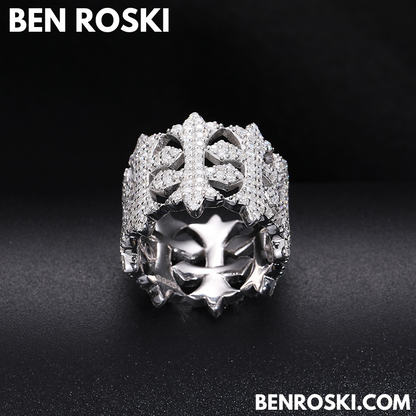 Fleur-de-Lis Moissanite Ring Sterling Silver, Gold & Rose Gold | VVS Moissanite | GRA Certified