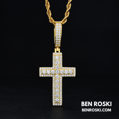 Moissanite Cross Pendant Sterling Silver, Gold & Rose Gold | VVS Moissanite | GRA Certified