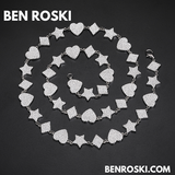 Heart, Star & Diamond Link Moissanite Necklace Sterling Silver, Gold & Rose Gold Options | GRA Certified