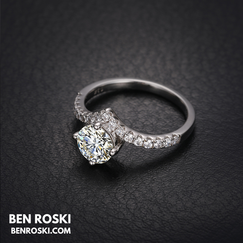 Moissanite Solitaire Halo Ring Sterling  Silver, Gold, or Rose Gold | VVS Moissanite | GRA Certified