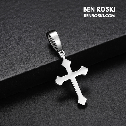 Moissanite Cross Pendant Sterling Silver or Gold/Rose Gold Plated | VVS1 Moissanite | GRA Certified