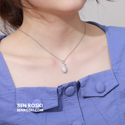 Grenade Moissanite Pendant Sterling Silver, Gold & Rose Gold | VVS Moissanite | GRA Certified