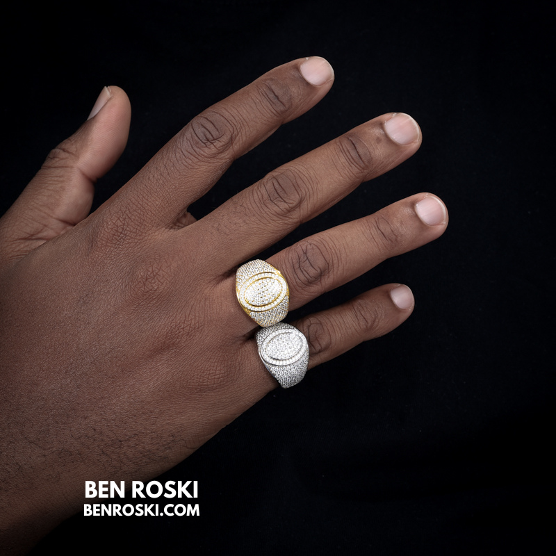 Round Micro-Pavé Moissanite Ring Sterling Silver, Gold & Rose Gold | VVS Moissanite | GRA Certified