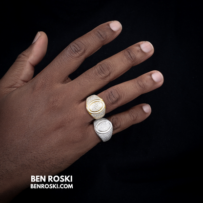 Round Micro-Pavé Moissanite Ring Sterling Silver, Gold & Rose Gold | VVS Moissanite | GRA Certified