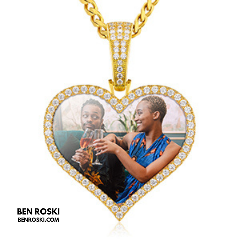 Custom Heart Photo Pendant Sterling Silver, Gold, or Rose Gold | vvs Moissanites | Personalized