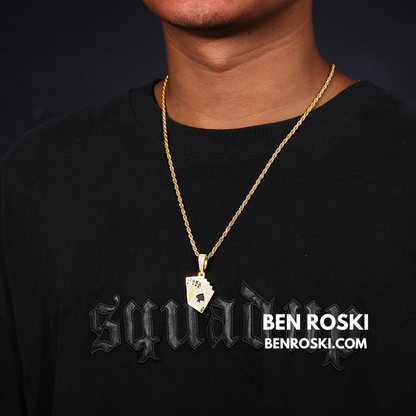 Playing Card Pendant Sterling Silver or Gold/Rose Gold Plated | VVS Moissanite | GRA Certified