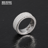 Triple Row Eternity Band Ring Sterling Silver, Gold, or Rose Gold | VVS Moissanite | GRA Certified