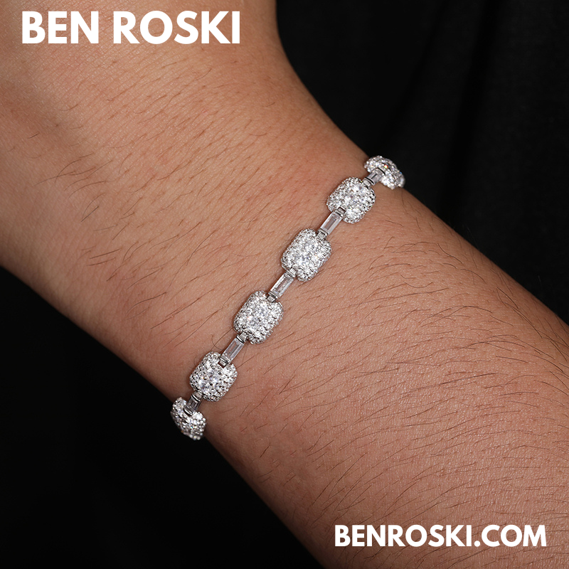 7MM Moissanite Bracelet Sterling Silver | GRA Certified | Gold & Rose Gold Plated