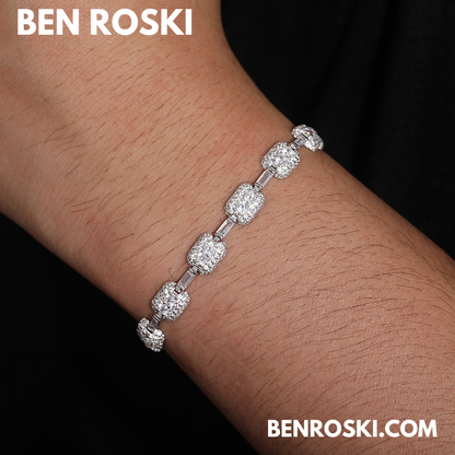 7MM Moissanite Bracelet Sterling Silver | GRA Certified | Gold & Rose Gold Plated