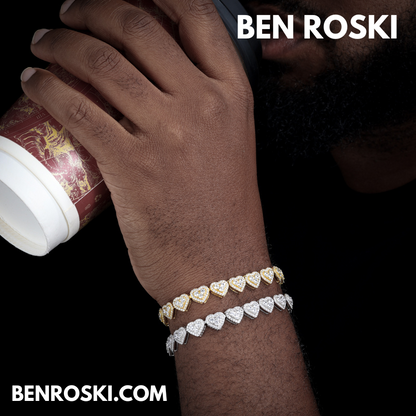 8MM Heart Moissanite Bracelet Sterling Silver, Gold, or Rose Gold | GRA Certified