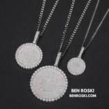 Round Cluster Moissanite Pendant Sterling Silver, Gold & Rose Gold | VVS Moissanite | GRA Certified